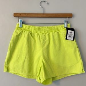 New Art Class Neon Green Girl Shorts Unlined Size L 100% Cotton